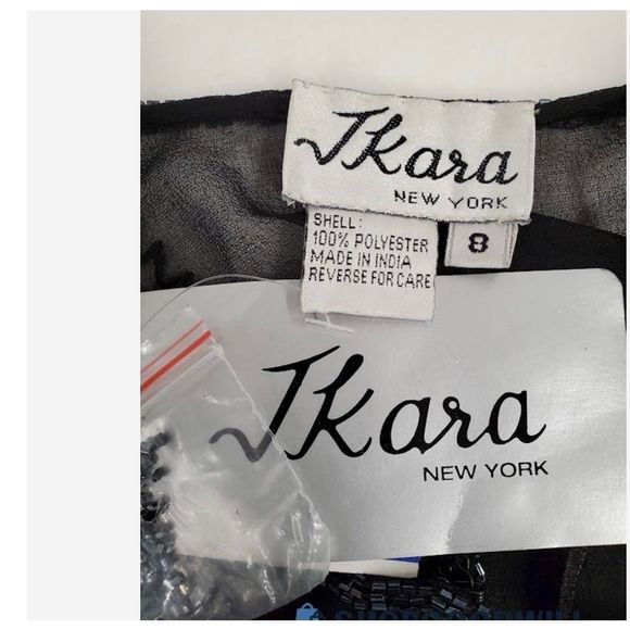 NWT Jkara Women's Black Beaded With Sheer Jacket Maxi Dress Size 8 - Picture 6 of 7